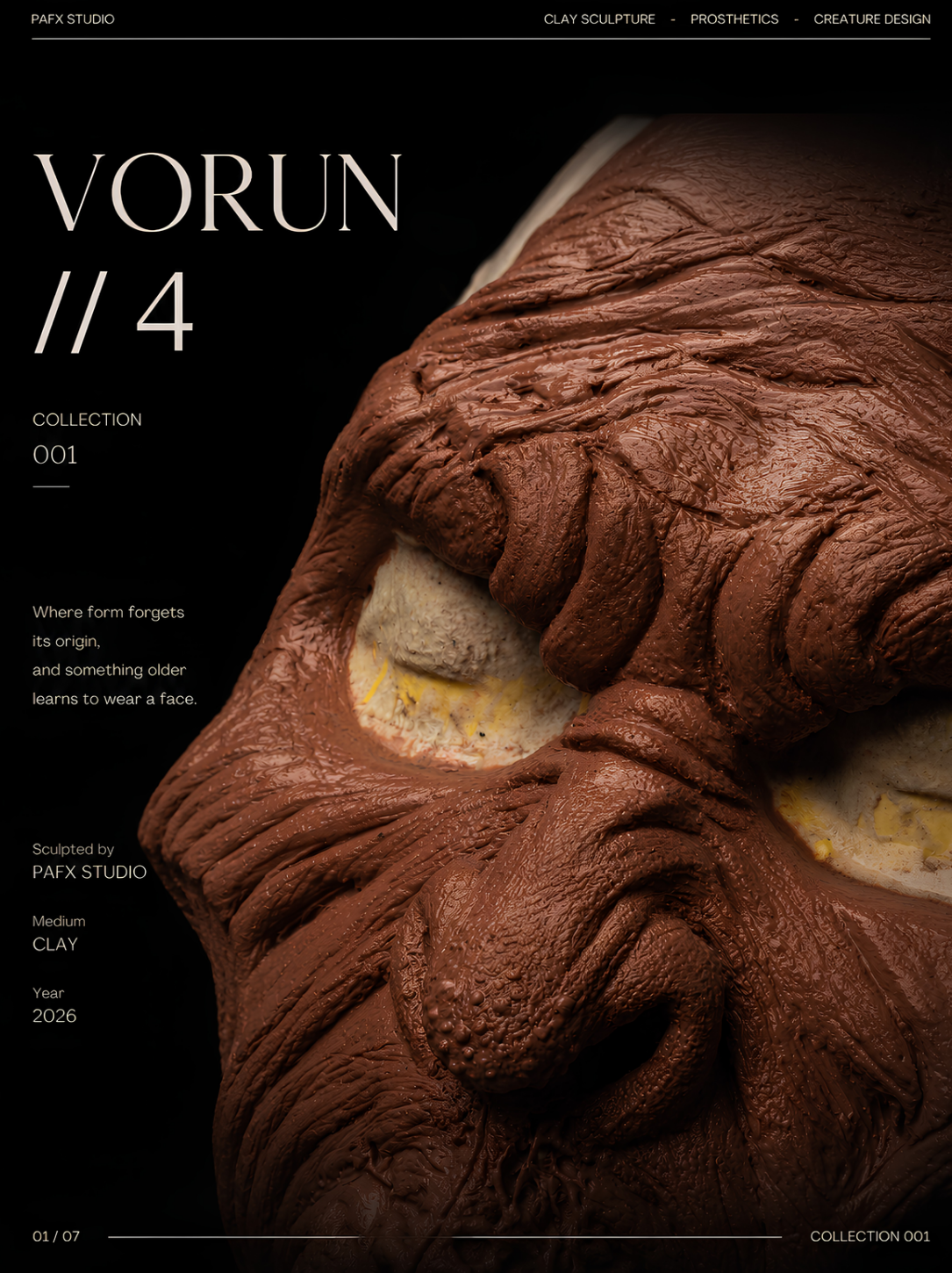 Beneath the Surface A closer look reveals every fold, scar, and fracture etched into Vorun’s unfinished flesh.